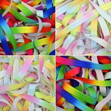 Rainbow and Pastel Fold Over Elastic 15mm (5/8") Soft Baby Headband Hair Bow FOE