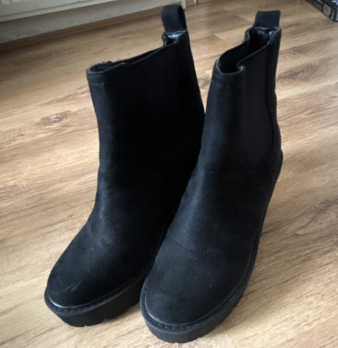 Topshop black faux suede - black,