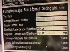 Altendorf WA8 sliding table panel saw 2019 w/ extractor and compressor included