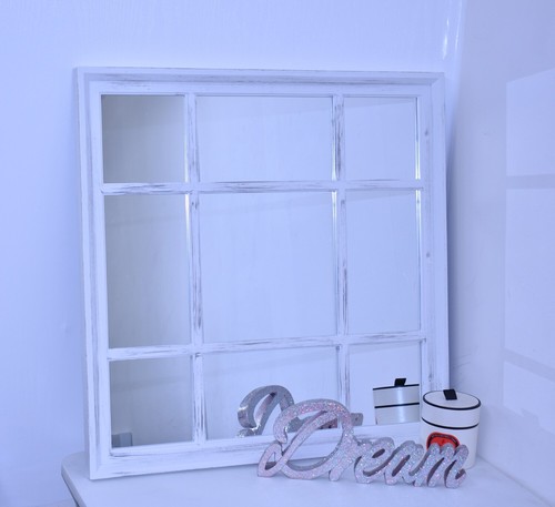 New white rustic 61x61cm - white,