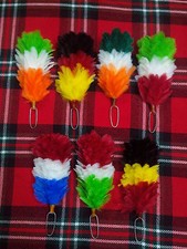 Glengarry Feather Plume Hackle Red Color/Balmoral Cap & Hats 6" Hackles Green