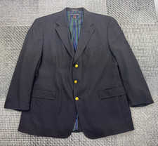 Vintage Tommy Hilfiger Blazer 46R Pure Wool Gold Crest Buttons USA Made 90s