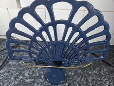 Vintage Cast Iron Recipe Stand Blue Art Deco Style