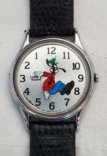 VTG  DISNEY GOOFY BACKWARDS Watch Lorus Seiko  Speidel band Lizard Grain Germany