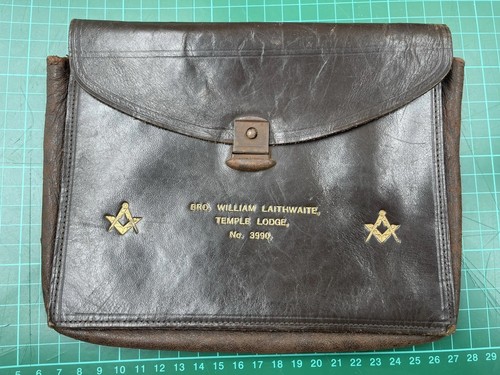 Vintage leather apron pouch - leather,