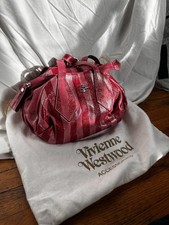 Brand New Leather Vintage Vivienne Westwood Handbag Metallic Pinned Stripe Rare