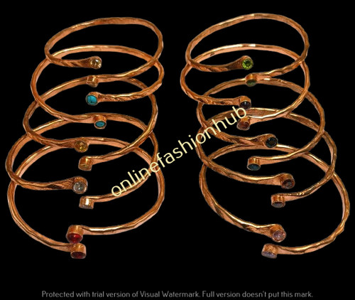 Garnet mix gemstone cuff - garnet,