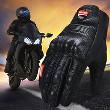 Ducati Corse New Leather Racing Motorbike Glove Pre-Curved Finger Motorcycle Glo