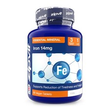 Zipvit Iron 14mg - High Strength - Energy, Tiredness & Fatigue - Vegan Tablets