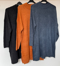 Ladies New Ex Yours Turtle  Neck Oversized Jumper Dress  Size 114 -36