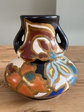 Belgium Art Pottery Vase Art Deco Belgium Cerabelga Makers Mark 5” Tall Rare