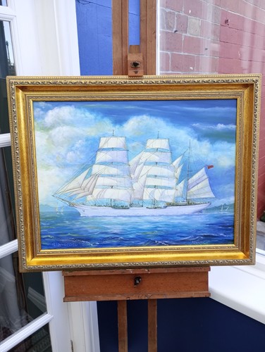 Sailing ship oil board - ship,