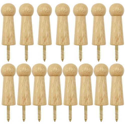 15pcs wooden coat pegs - wooden,