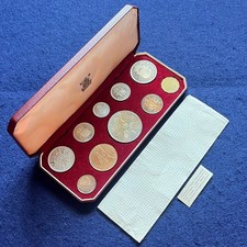 1953 ELIZABETH II PROOF CORONATION 10 COIN SET ORIGINAL PAPERWORK AND BOX 2E630