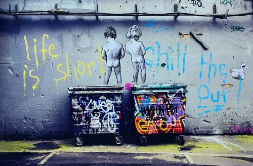 Banksy life short chill - banksy,