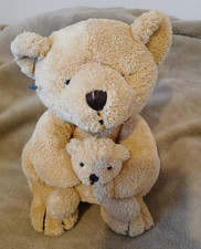 Vintage Tesco Teddy Bear Holding Baby Soft Toy Comfort Comforter Plush 2003