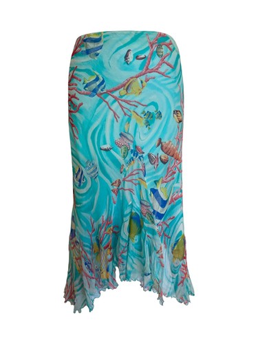 Blumarine silk turquoise multi - silk,