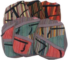 Fair Trade Nepalese Hippy Boho Festival Cotton Gheri Backpack Multicolour