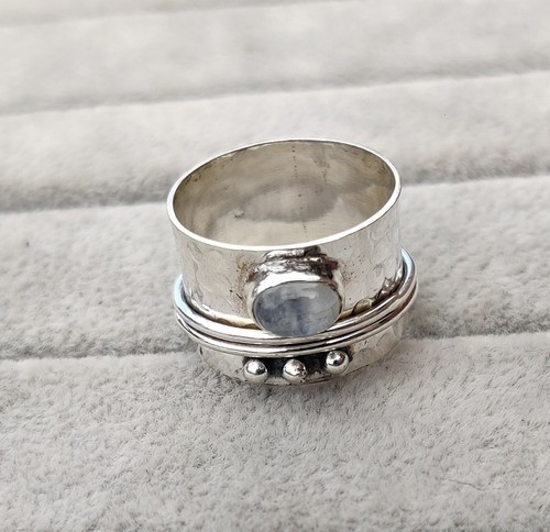 Moonstone spinner ring - moonstone, solid
