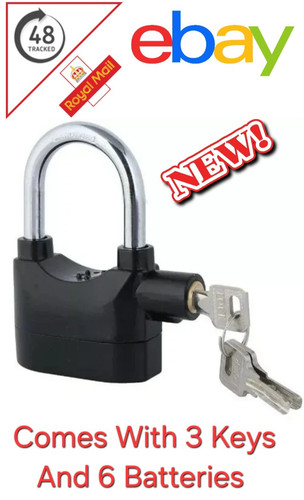 New 110db alarmed padlock - new, long
