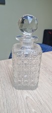 Decanter Cut Glass Crystal Square Whisky Brandy  Spirits