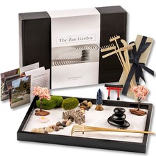 Zen Garden Mini Japanese Decor for Desk. Perfect Gift Idea. Premium Sand, Rakes.