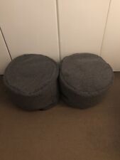 Two Icon Alma Woven Pouffe Charcoal Grey With Pattern In Excellent Condition