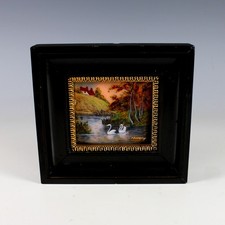 Vtg Limoges France Enamel Painting On Copper Miniature Plaque Signed P. Bonnet