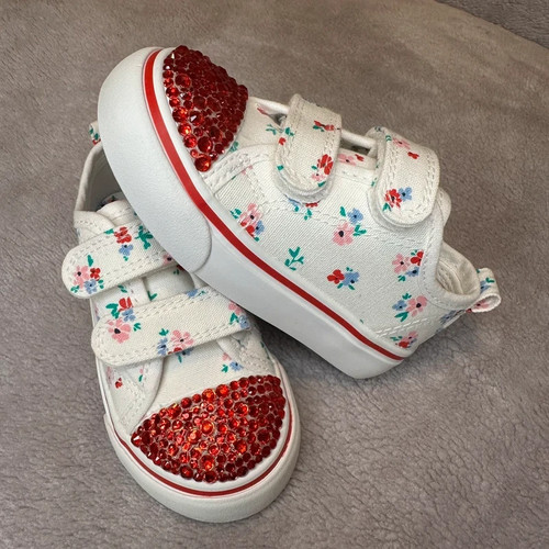 Floral bling toe trainers - 🌸,