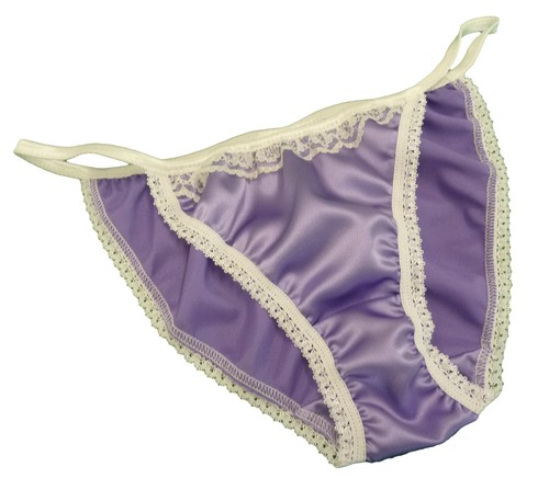 Satin lace tanga panties - lace,