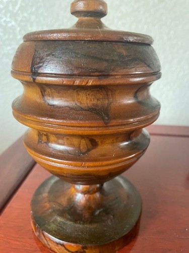 Antique treen urn - treen, storage