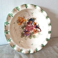 Vintage German Floral Ceramic Small Dish Soap Dish Trinkets Wavy Edgy 15cm Wide