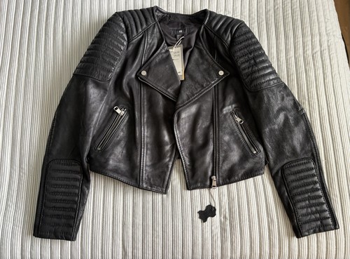 Leather biker jacket - leather,