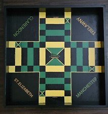 Handmade Jamaican Ludo Board Game  Made To Order 24x24inch. 3 DAYS FOR DISPATCH