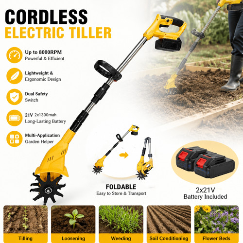 Battery powered garden tiller - battery,