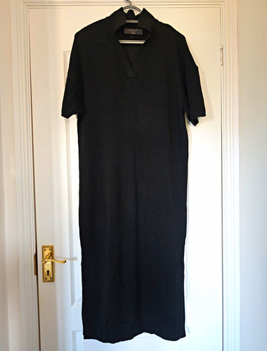 Primark black neck knit maxi - primark, v-neck