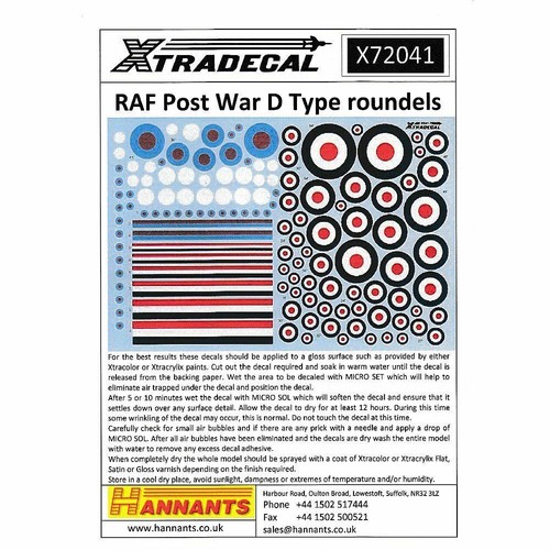 Xtradecal x72041 raf type - raf, d