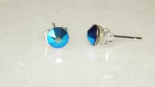 Beautiful S/P Stud Earrings with 5mm Crystal-Choice of 74 Colours-Wedding-Gifts