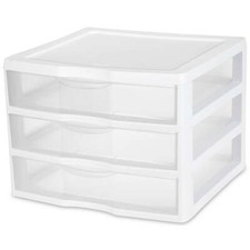 3-Drawer Wide Plastic Storage