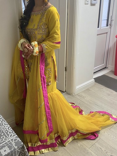 Mehndi bridal gharara tail - mehndi,