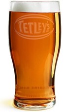 Tetley's Beer Pint Glasses x 2