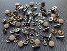 20 Newey Loose Leaf Book Binding Press Stud Fasteners - 10.8mm Beige Tops