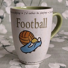 History & Heraldry Football Mug Stoneware 'I'd Rather Be Playing Football' 10cm