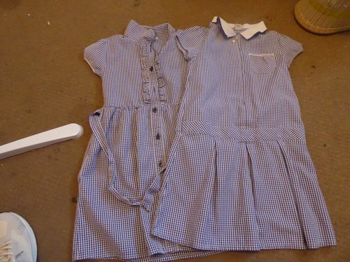 Blue and white - blue, school