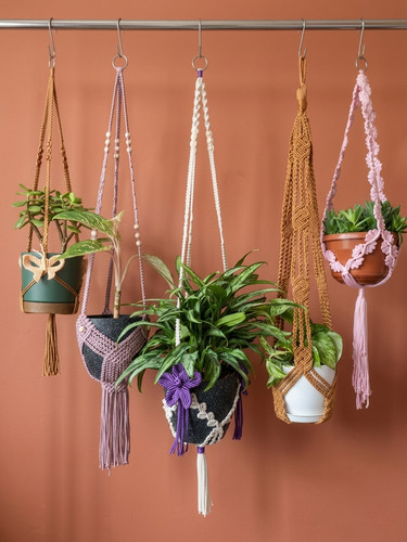Polyester macrame plant - polyester,