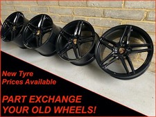 Genuine 19" Porsche 911 991 Carrera 6 Black Alloy Wheels 