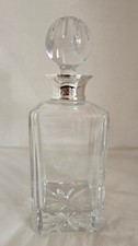 Sterling Silver & cut glass Spirit Decanter. Sheffield 2005.Carr's Of Sheffield 
