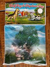 HONG KONG CLASSIC 1960s TOY WOLF SHEPHERD DOG BAGGED PLASTIC ART WORK RARE