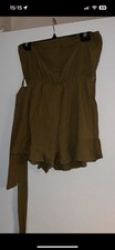 Shein Khaki Strapless Playsuit With Tie New Without Tags Approx Size 10-12