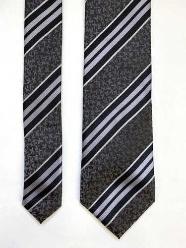 Vintge silk tie black brown - silk,